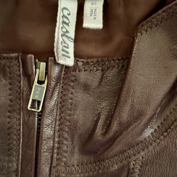 Caslon Brown Leather Jacket - Picture 7 of 8